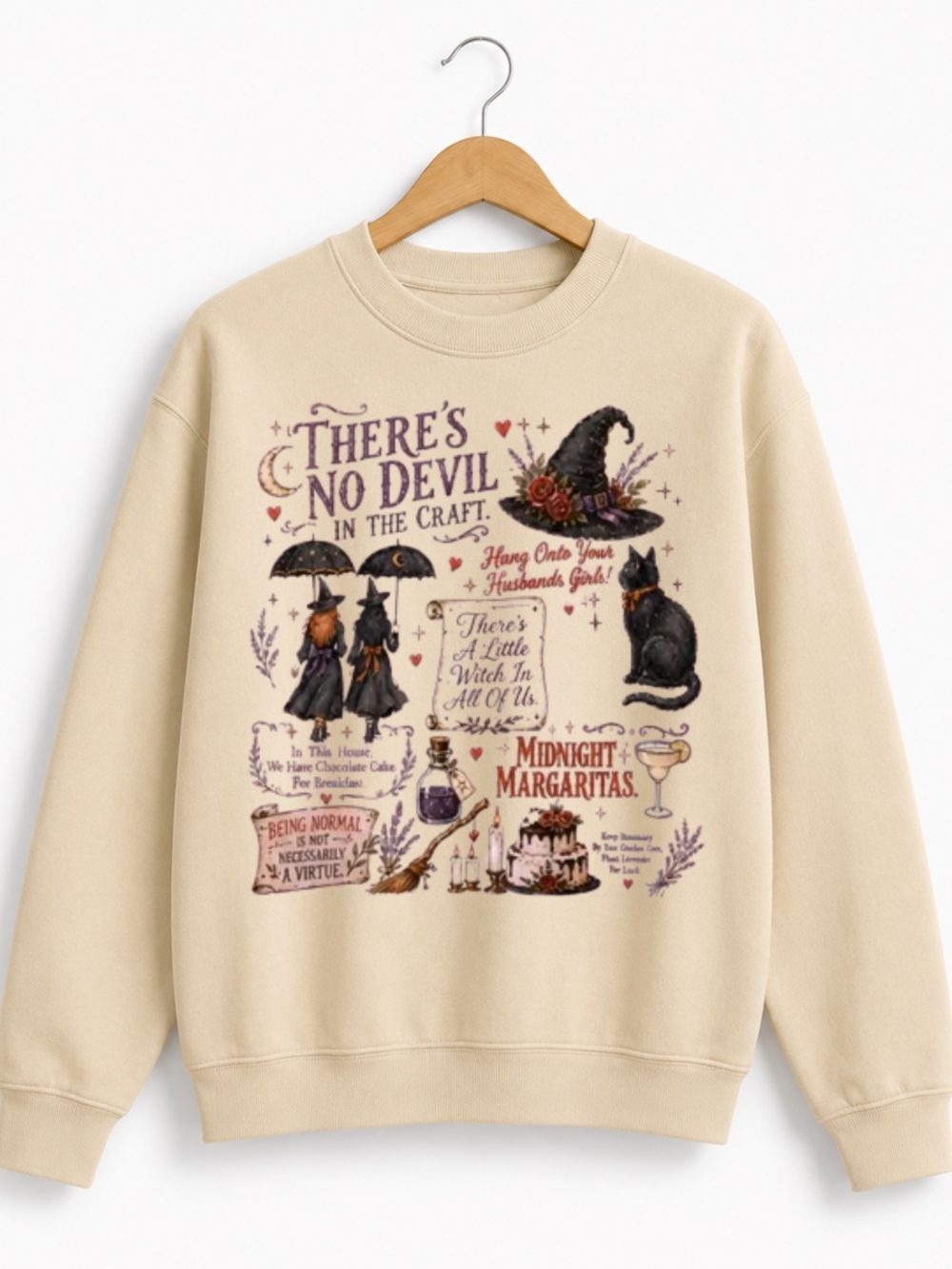 Sand Witch-Themed Graphic Sweatshirt